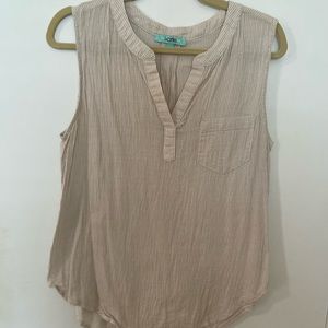 Karlie tan and white striped top